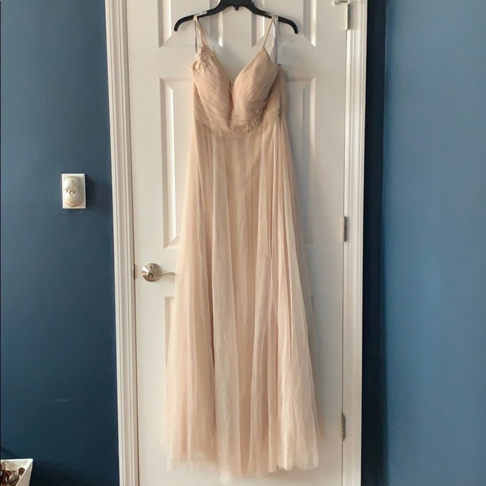 Jenny Yoo Brielle Gown with Beaded Appliqué